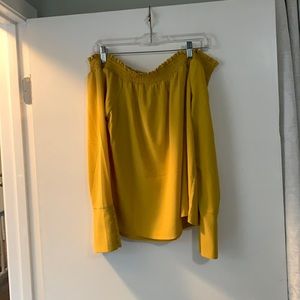 Gold off the shoulder blouse